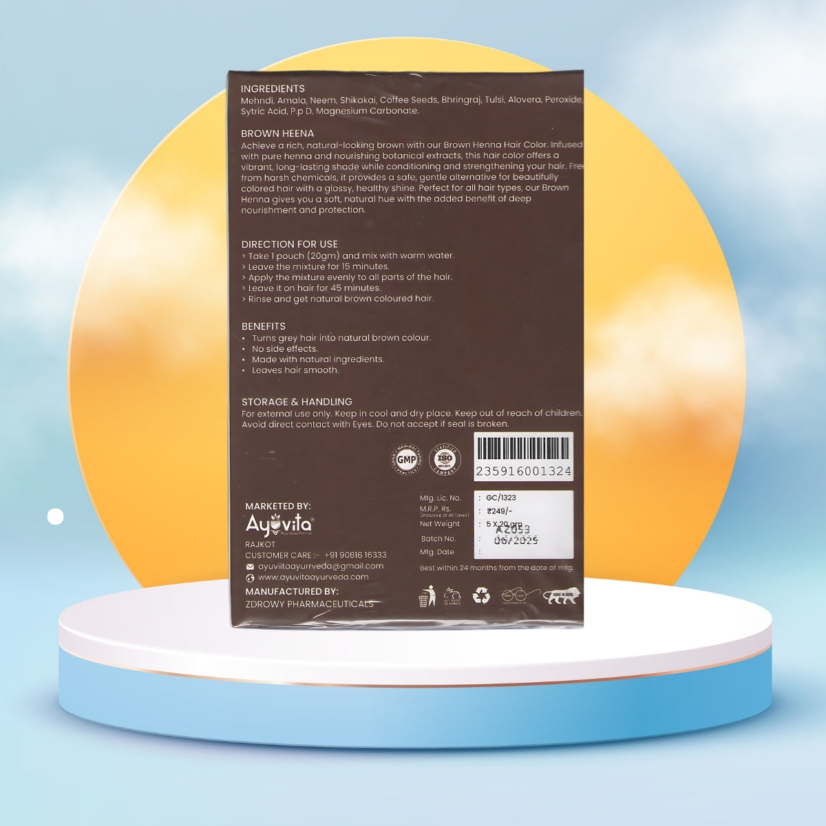 Ayuvita Brown Color Hair Dye