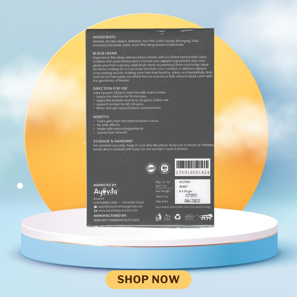 Ayuvita Black Color Hair Dye