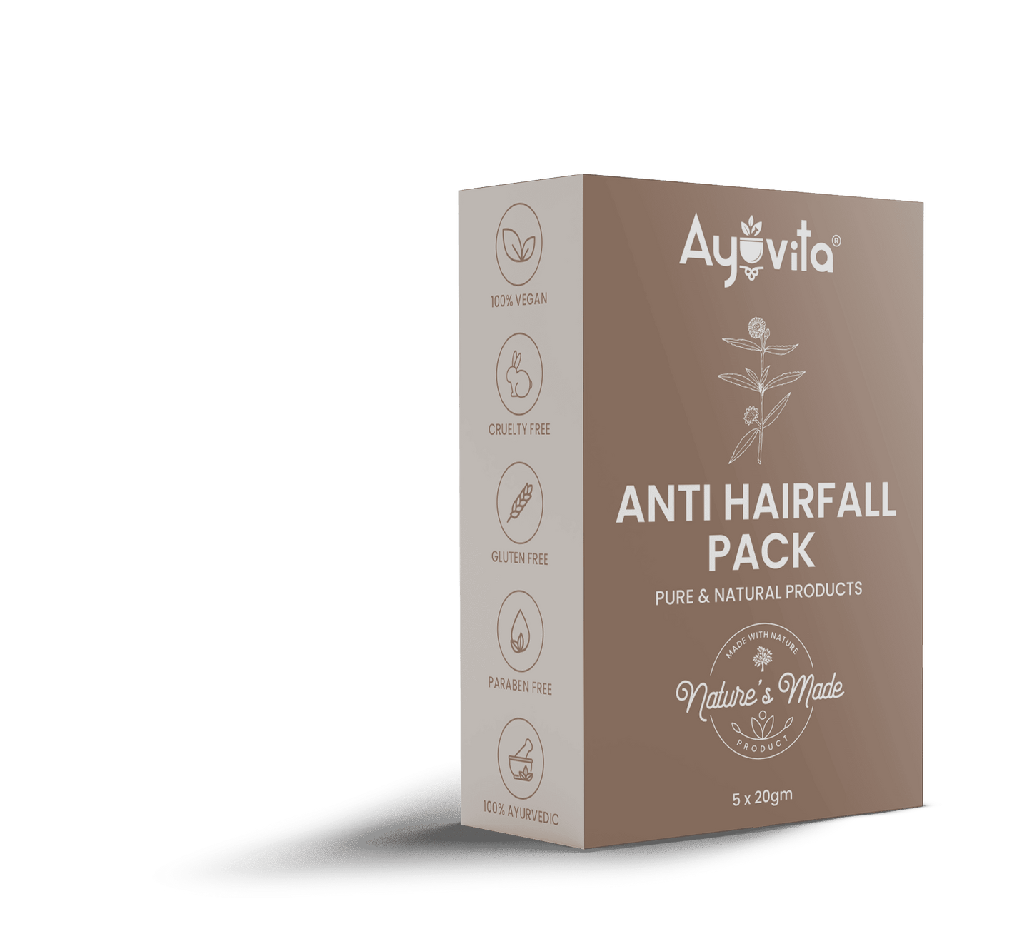 Ayuvita Anti Hairfall Pack packaging on a green background