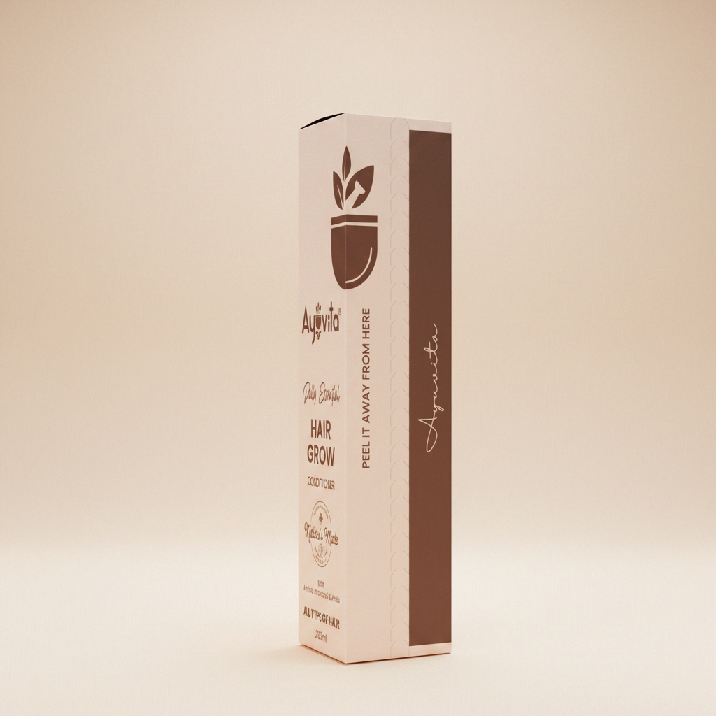 Rectangular box with ayuvita logo and text on a green background