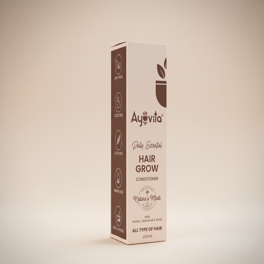 Ayuvita Hair Grow Conditioner box on a green background