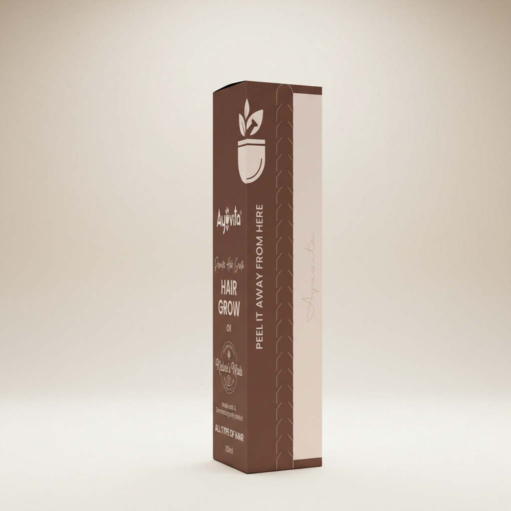Hair growth product packaging on a green background