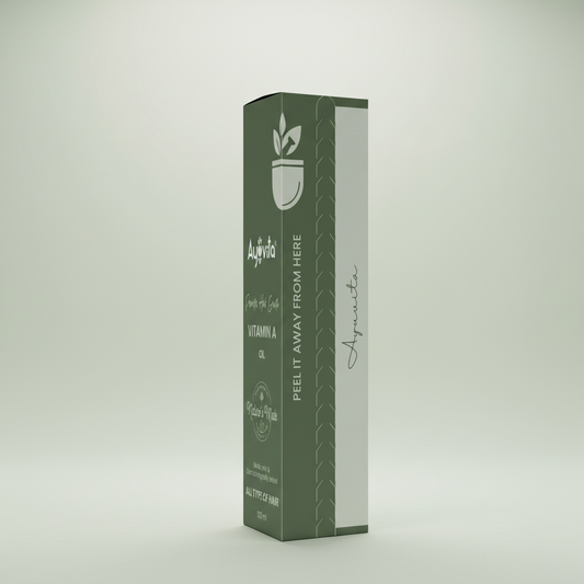 Green skincare product packaging with brand logo on a green background