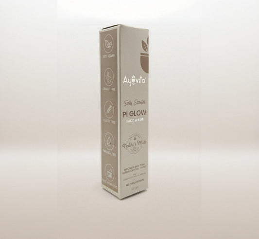 Box of Ayovita Pi Glow Face Wash on a white background