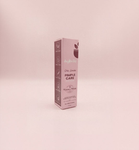 Pink box of Ayovita Pimple Care Face Wash on a white background
