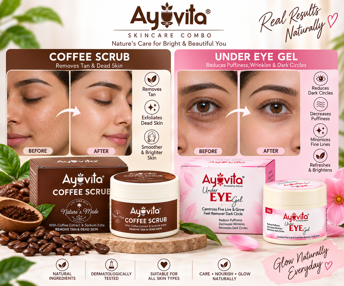 Ayuvita Skincare Combo – Coffee Scrub & Under Eye Gel