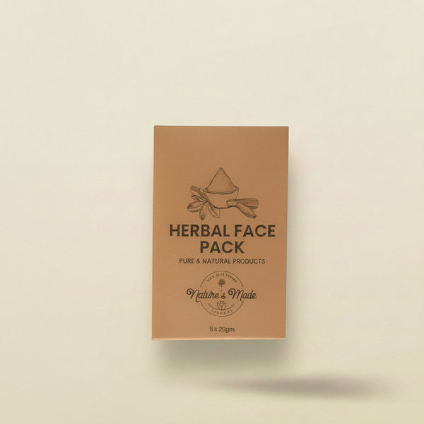 Ayuvita Herbal Face Pack packaging with a green leaf on a light green background