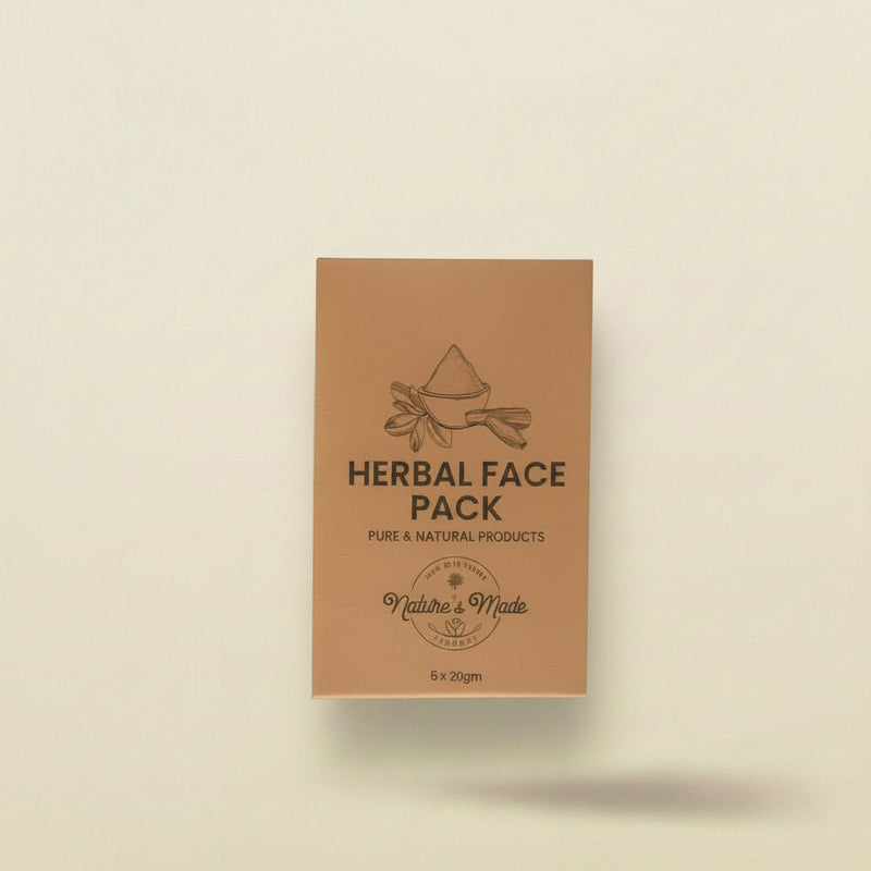 Ayuvita Herbal Face Pack packaging with a green leaf on a light green background