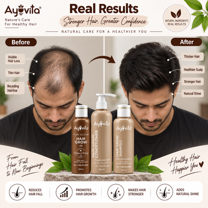 Ayuvita Hair Growth Kit – Hair Grow Oil, Shampoo & Conditioner