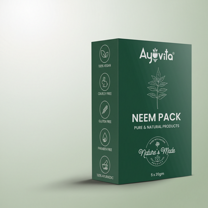 Ayuvita Neem Pack packaging on a green background