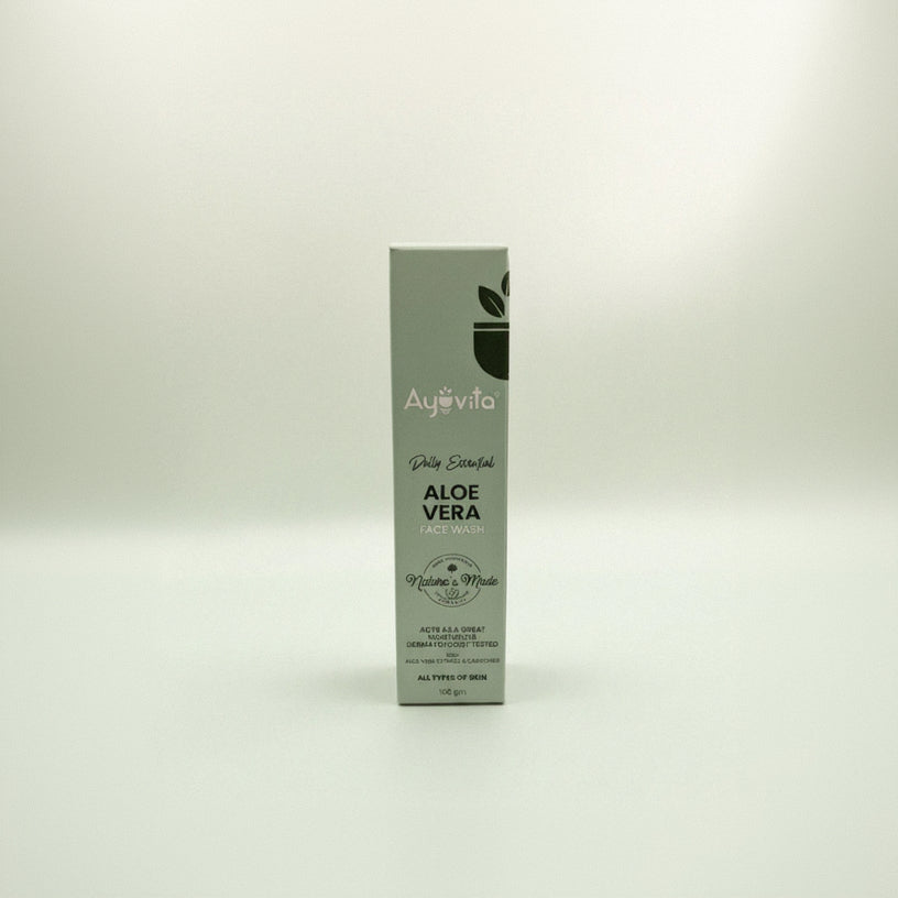 Ayovita Aloe Vera face wash packaging on a white background