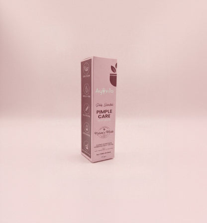 Pink box of Ayovita Pimple Care Face Wash on a white background