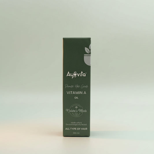 Ayovita Vitamin A Oil packaging on a white background