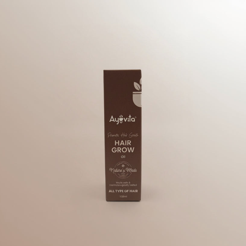 Ayovita Hair Grow oil box on a white background