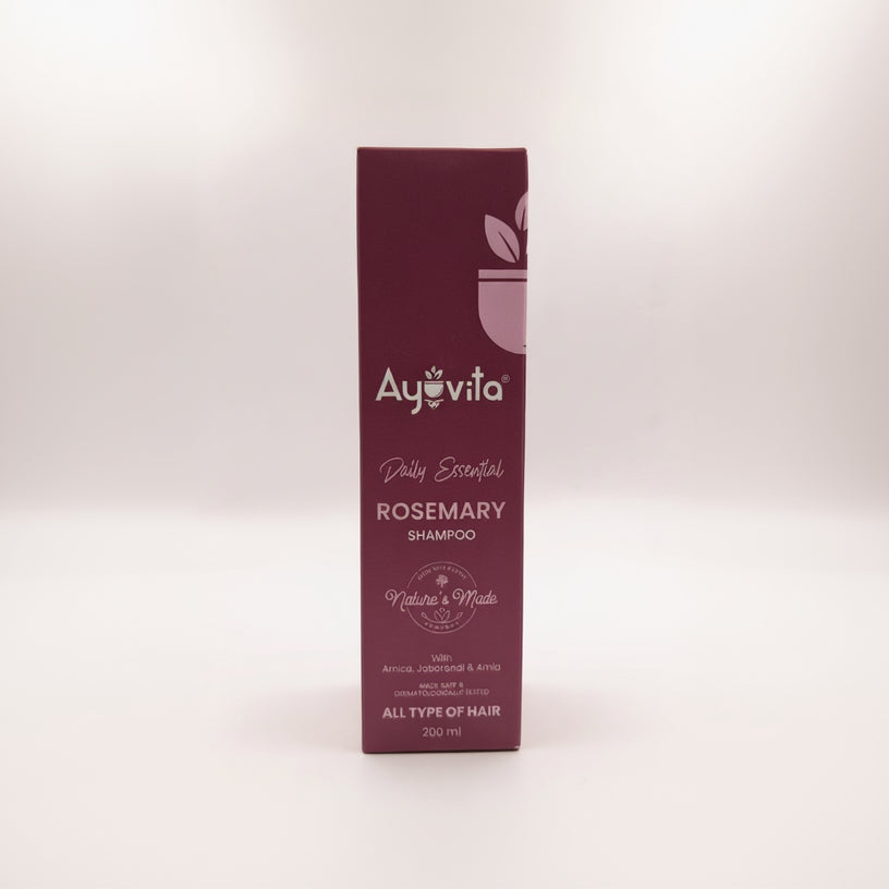 Ayovita Rosemary Shampoo box on a white background