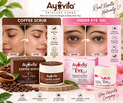Ayuvita Skincare Combo – Coffee Scrub & Under Eye Gel