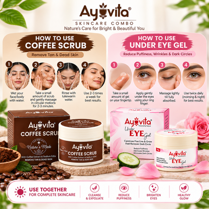 Ayuvita Skincare Combo – Coffee Scrub & Under Eye Gel