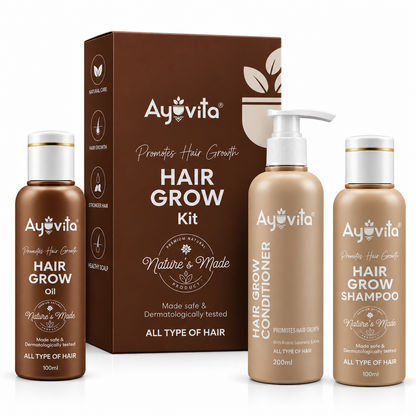 Ayuvita Hair Growth Kit – Hair Grow Oil, Shampoo & Conditioner